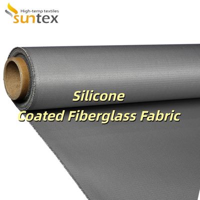 Alkali Free Grey Color Silicone Coated Fiberglass Fabric with Custom Width for Thermal Insulation