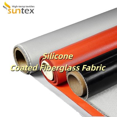 Heat Resistant Silicone Coated Fiberglass Fabric with 0.3 mm Thickness and 400 g/sqm Weight for High Temperature Areas