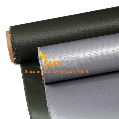 Double Sides Silicone Coated Fiberglass Fabric with 50 m / 100 m Roll Length and Corrosion Resistant Properties