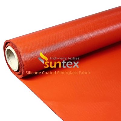 High Temperature Silicone Coated Fiberglass Fabric with 400 g/sqm Weight and 0.3 mm Thickness in 1 / 1.2 / 1.5 Meter Width