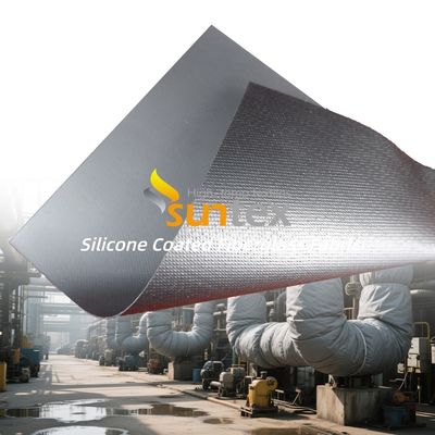 Double Sided Silicone Coated Fiberglass Insulation Fabric with 590 g/m2 Weight and 0.45 mm Thickness for Heat Insulation