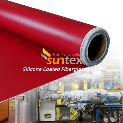 Double Sided Silicone Coated Fiberglass Fabric with Temperature Resistance -50°C to 500°C and 50 m / 100 m Roll Length