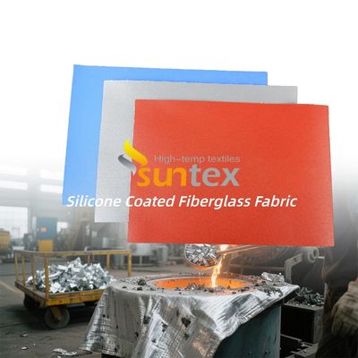 Double Sided Silicone Coated Fiberglass Fabric 800℃ Protective Welding Blanket with 50 m / 100 m Roll Length