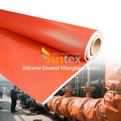 Silicone Coated Fiberglass Fabric with 50 m / 100 m Roll Length Alkali Free Water Repellent Fireproof Cloth