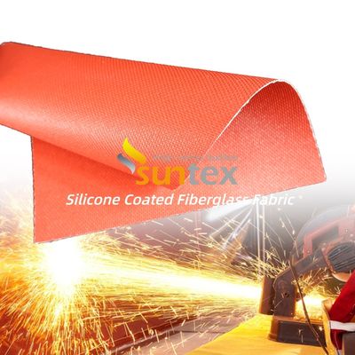 Fireproof Fabric with Double Sided PU Coated Silicone Coated Fiberglass Fabric in 50 m / 100 m Roll Length