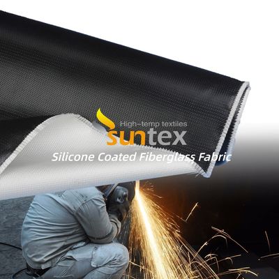 Silicone Coated Fiberglass Fabric with 50 m / 100 m Roll Length Alkali Free Water Repellent Fireproof Cloth