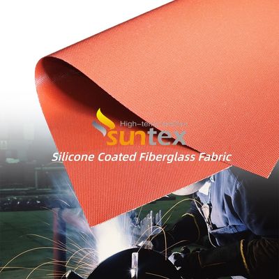 Silicone Coated Fiberglass Fabric with 50 m / 100 m Roll Length Alkali Free Water Repellent Fireproof Cloth