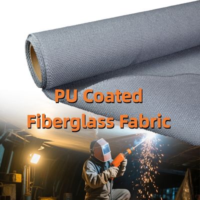 PU Coated Fiberglass Fabric 460 g/sqm 0.41 mm Twill Weave for Industrial Use with 1m to 1.55m Width