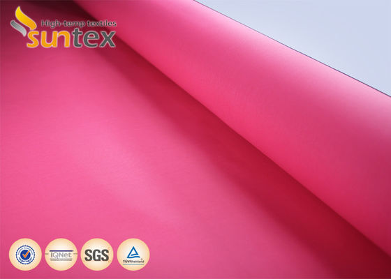 Red 0.4mm Fire Resistant Fiberglass Fabric with Acrylic Coating for 550 Degree C Temperature Resistance and Easy Sewing