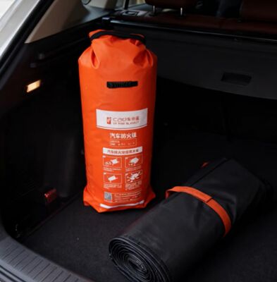 Large EV Fire Blanket with 550℃/1000℃ Thermal Resistance for Oxygen Deprivation and Gray Color Protection