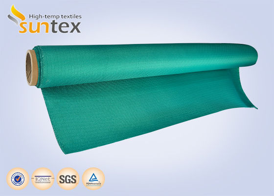 Red Color Acrylic Coated Fire Resistant Fiberglass Fabric With 550 Degree C Temperature Resistance And Easy To Handle Cut And Sew For Fireproof Curtains And Blankets