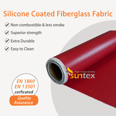 Wholesale 850g/m2 Fireproof High Temperature Resistance Silicone Coated Fiberglass Fabric High Silica Fiberglass Cloth