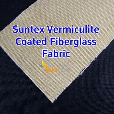 750℃ Temperature Resistance 1070gsm Heavy Weight Vermiculite Coated Fiberglass Fabric with Excellent Abrasion Resistance