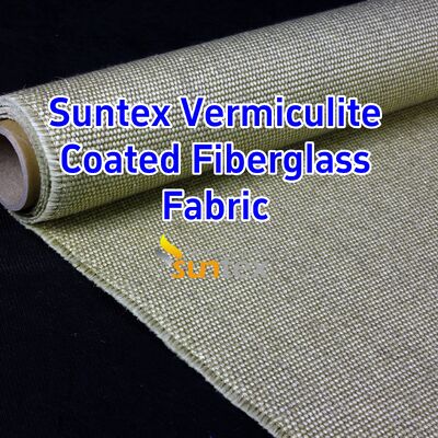 Abrasion Resistant Vermiculite Coated Fiberglass Fabric with 750℃ Temperature Resistance and Double Sided Vermiculite Coating for Removable Insulation Cover