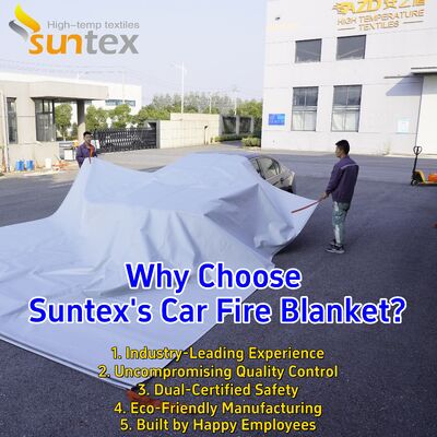 Gray Color EV Car Fire Blanket with 550℃/1000℃ Thermal Resistance and Oxygen Deprivation for Emergency Fire Pit Mat