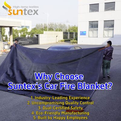 1200° C High Temperature Resistance Fiberglass EV Car Fire Blanket Stops EV Fires in 30 Seconds