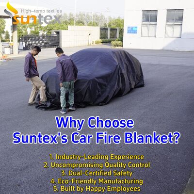 6m X 8m Large Size EV Car Fire Blanket with 550℃/1000℃ Thermal Resistance and Oxygen Deprivation