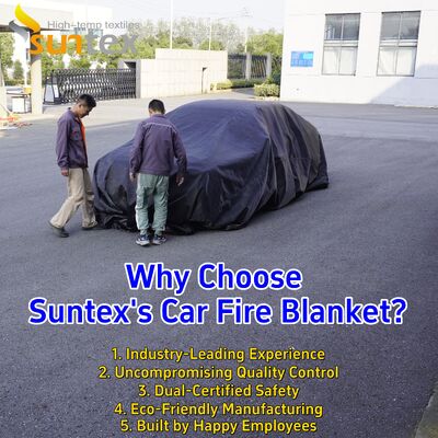 550℃/1000℃ Thermal Resistance Gray EV Car Fire Blanket with Oxygen Deprivation for Fire Pit Mat