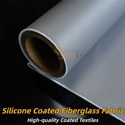 High Strength Silicone Coated Fiberglass Fabric Grey Color Double Sided Fire Retardant Fabric for Insulation and Safety Curtains