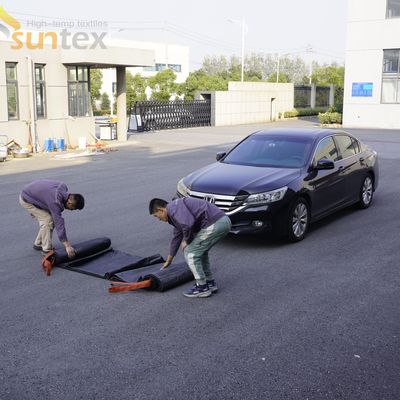EV Car Fire Blanket Gray 550℃ Thermal Resistance  Grey Electric Vehicle Fire Blanket, Heat Resistant Fiberglass