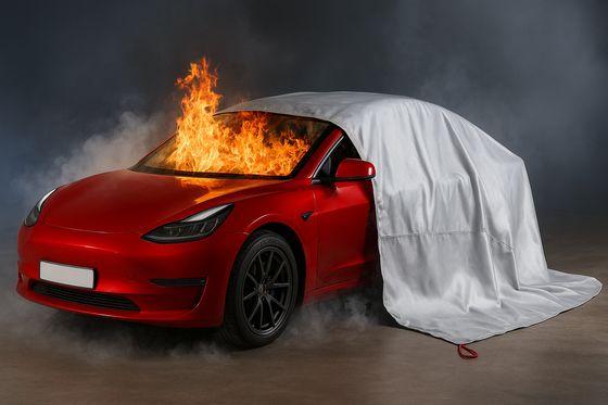 EV Car Fire Blanket with 550℃/1000℃ Thermal Resistance and Oxygen Deprivation for Electric Vehicles Compliant with EN 13501 European Standards