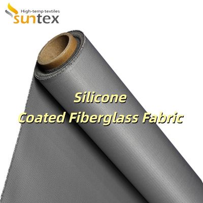 Double Sided Silicone Coated Fiberglass Fabric Alkali Free Grey Color Fireproof Thermal Insulation Cloth