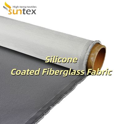 Flame Retardant Silicone Coated Fiberglass Fabric with Temperature Resistance -50°C to 500°C and 400 g/sqm Weight