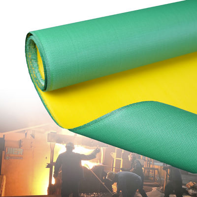 Fireproof PU Coated Fiberglass Fabric with Twill Weave 460 g/sqm and 0.41 mm Thickness for High Temperature Resistance