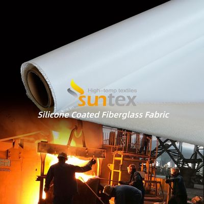 Double Sided Silicone Coated Fiberglass Insulation Fabric with 590 g/m2 Weight and 0.45 mm Thickness for Heat Insulation