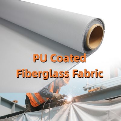 Heat Resistant PU Coated Fiberglass Fabric with 460 g/sqm Weight 0.41 mm Thickness and 1m to 1.55m Width Options