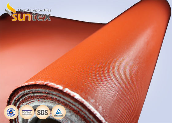 Red Double Sides Fiberglass Fabric Fireproof High Temperature Thermal Insulation Silicone Rubber Coated Fabric Cloth