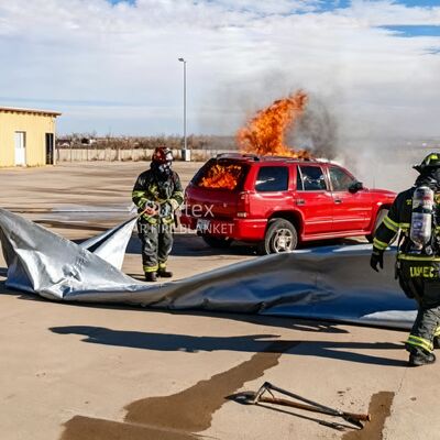 리?? 이온 배터리 화재에 대한 550°C/1000°C 열 저항과 산소 부족으로 재사용 가능한 EV 자동차 화재 담요