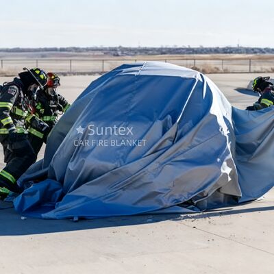 소방용 소형 응급차 화재 담요 550°C/1000°C 열 저항 및 산소 부족