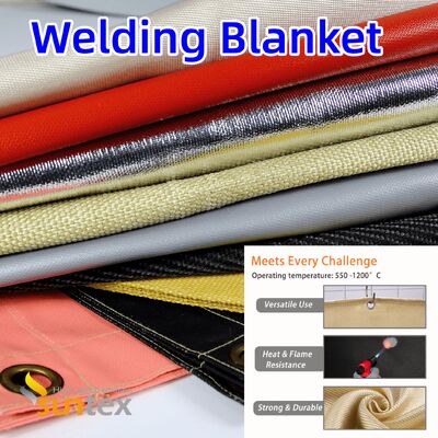 SUNTEX 내열 550°C 아크릴 코팅 유리 섬유 용접 담요 (맞춤형 크기)