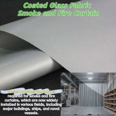 EN-13501 인증 방화 커튼 원단, 550°C 내열 및 방화용 실리콘 코팅