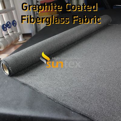 Graphite Coated Fiberglass Fabric with 750℃ Temperature Resistance Abrasion Resistant Black Plain Weave for Industrial Applications