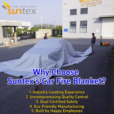 EV Car Fire Blanket with 550℃/1000℃ Thermal Resistance and Oxygen Deprivation for Lithium-Ion Battery Safety