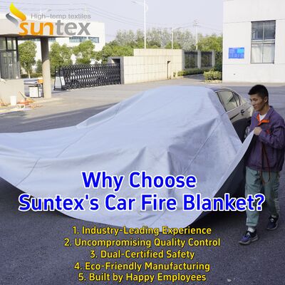 EV Car Fire Blanket with 550℃/1000℃ Thermal Resistance for Oxygen Deprivation and Gray Color Fire Pit Mat