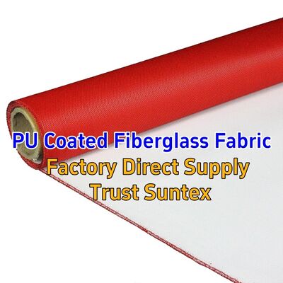 Industrial Fireproof PU Coated Fiberglass Fabric 460 g/sqm 0.41 mm M0 Fire Resistance for Fire Curtains