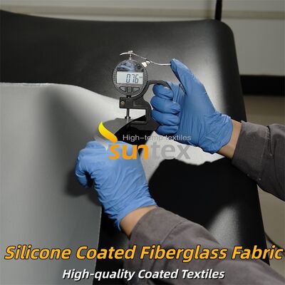 High Temperature Resistant Double Sided Grey Silicone Coated Fiberglass Fabric for Fire Retardant Industrial Curtains