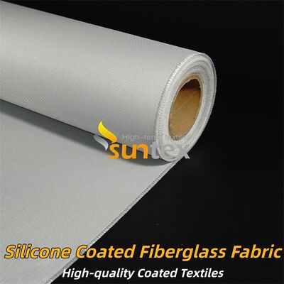 Fire Retardant Silicone Coated Fiberglass Fabric Grey Double Sided Glass Fabric Suitable for Thermal Insulation and Flame Resistant Curtains